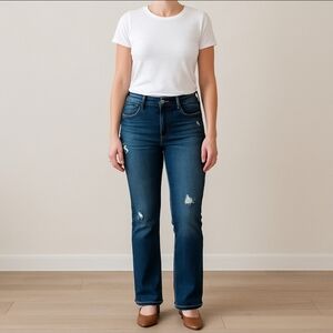 Tommy Hilfiger Distressed Boyfriend Jeans Sz 2  Dark Wash Relaxed Fit